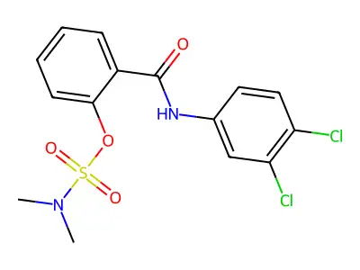 2-[(3,4-dichloroanilino)carbonyl]phenyl-N,N-dimethylsulfamate structure