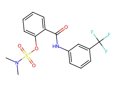 [2-[[3-(trifluoromethyl)phenyl]carbamoyl]phenyl] N,N-dimethylsulfamate structure