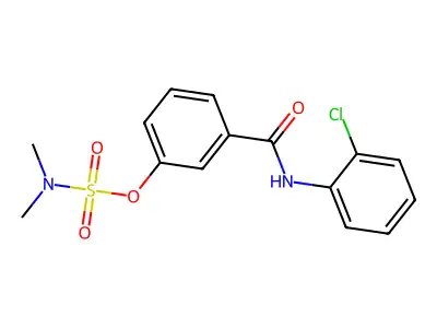 3-[(2-chloroanilino)carbonyl]phenyl-N,N-dimethylsulfamate structure