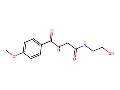 N-{2-[(2-hydroxyethyl)amino]-2-oxoethyl}-4-methoxybenzenecarboxamide structure