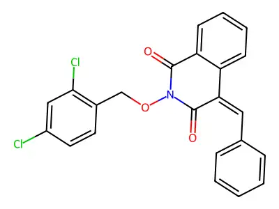 2-[(2,4-Dichlorophenyl)methoxy]-4-(phenylmethylene)-1,3(2H,4H)-isoquinolinedione structure