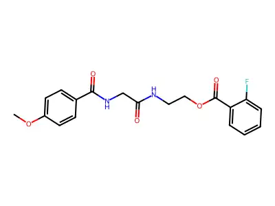 2-({2-[(4-Methoxybenzoyl)amino]acetyl}amino)ethyl 2-fluorobenzenecarboxylate structure