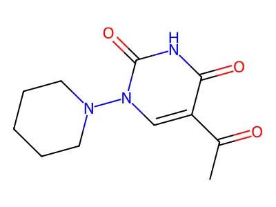 5-acetyl-1-piperidino-2,4(1H,3H)-pyrimidinedione structure
