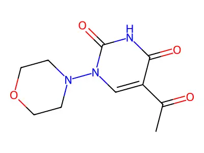 5-acetyl-1-morpholino-2,4(1H,3H)-pyrimidinedione structure