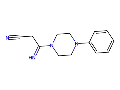 3-Imino-3-(4-phenylpiperazino)propanenitrile structure