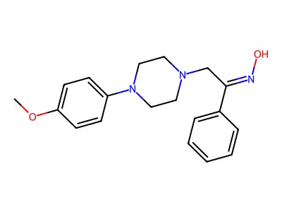 N-[2-[4-(4-methoxyphenyl)piperazin-1-yl]-1-phenylethylidene]hydroxylamine structure