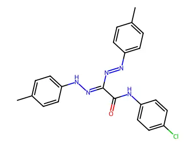 N-(4-chlorophenyl)-2-[2-(4-methylphenyl)diazenyl]-2-[2-(4-methylphenyl)hydrazono]acetamide structure