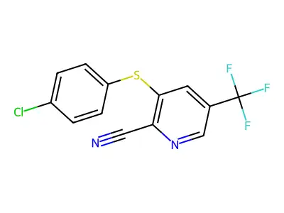 3-((4-Chlorophenyl)thio)-5-(trifluoromethyl)picolinonitrile structure