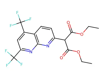 Diethyl 2-[5,7-bis(trifluoromethyl)[1,8]naphthyridin-2-yl]malonate structure