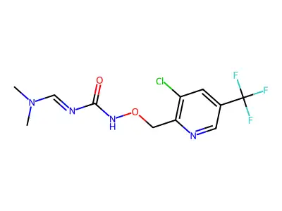 1-[[3-chloro-5-(trifluoromethyl)pyridin-2-yl]methoxy]-3-(dimethylaminomethylidene)urea structure