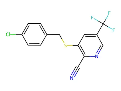 3-[(4-Chlorobenzyl)sulfanyl]-5-(trifluoromethyl)-2-pyridinecarbonitrile structure