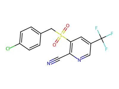 3-[(4-Chlorobenzyl)sulfonyl]-5-(trifluoromethyl)-2-pyridinecarbonitrile structure