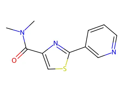 N,N-dimethyl-2-(3-pyridinyl)-1,3-thiazole-4-carboxamide structure