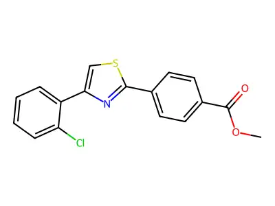 Methyl 4-[4-(2-chlorophenyl)-1,3-thiazol-2-yl]benzoate structure