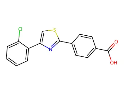 4-[4-(2-chlorophenyl)-1,3-thiazol-2-yl]benzoic Acid structure
