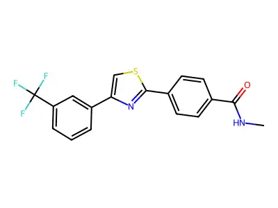 N-methyl-4-{4-[3-(trifluoromethyl)phenyl]-1,3-thiazol-2-yl}benzamide structure