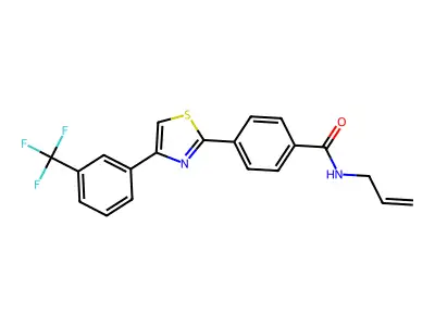 N-allyl-4-{4-[3-(trifluoromethyl)phenyl]-1,3-thiazol-2-yl}benzenecarboxamide structure