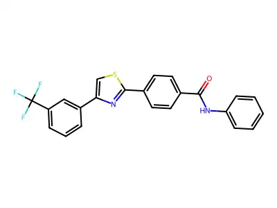 N-phenyl-4-[4-[3-(trifluoromethyl)phenyl]-1,3-thiazol-2-yl]benzamide structure
