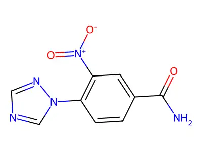 3-nitro-4-(1H-1,2,4-triazol-1-yl)benzenecarboxamide structure