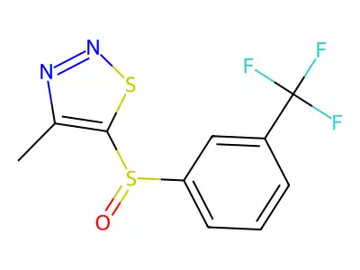 4-Methyl-5-{[3-(trifluoromethyl)phenyl]sulfinyl}-1,2,3-thiadiazole structure