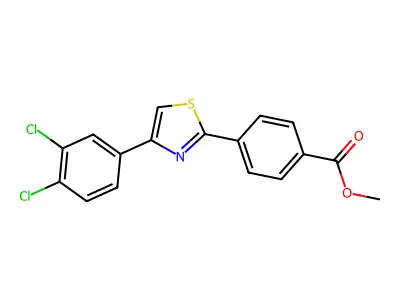 Methyl 4-[4-(3,4-dichlorophenyl)-1,3-thiazol-2-yl]benzenecarboxylate structure