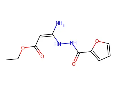 Ethyl 3-amino-3-[2-(2-furylcarbonyl)hydrazino]acrylate structure