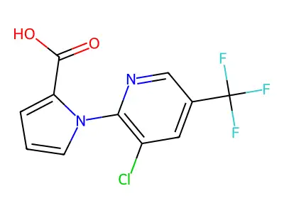 1-[3-chloro-5-(trifluoromethyl)-2-pyridinyl]-1H-pyrrole-2-carboxylic acid structure