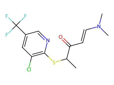 4-{[3-chloro-5-(trifluoromethyl)-2-pyridinyl]sulfanyl}-1-(dimethylamino)-1-penten-3-one structure