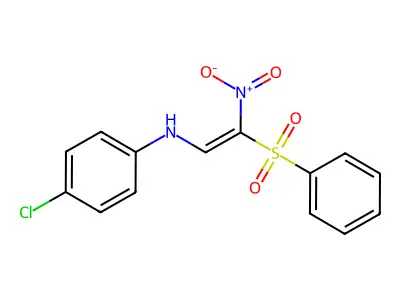N-[2-(benzenesulfonyl)-2-nitroethenyl]-4-chloroaniline structure