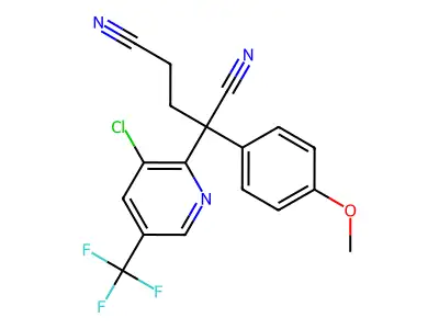 2-[3-Chloro-5-(trifluoromethyl)pyridin-2-yl]-2-(4-methoxyphenyl)pentanedinitrile structure
