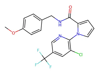 1-[3-chloro-5-(trifluoromethyl)-2-pyridinyl]-N-(4-methoxybenzyl)-1H-pyrrole-2-carboxamide structure