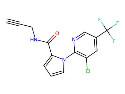 1-[3-chloro-5-(trifluoromethyl)-2-pyridinyl]-N-(2-propynyl)-1H-pyrrole-2-carboxamide structure