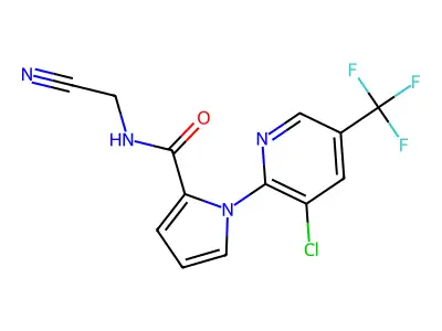 1-[3-chloro-5-(trifluoromethyl)-2-pyridinyl]-N-(cyanomethyl)-1H-pyrrole-2-carboxamide structure