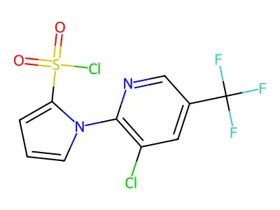 1-[3-chloro-5-(trifluoromethyl)-2-pyridinyl]-1H-pyrrole-2-sulfonoyl chloride structure