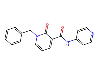 1-benzyl-2-oxo-N-pyridin-4-ylpyridine-3-carboxamide structure