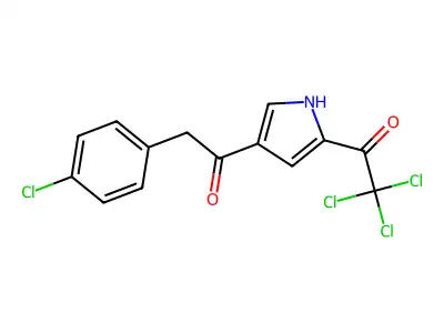 2,2,2-trichloro-1-{4-[2-(4-chlorophenyl)acetyl]-1H-pyrrol-2-yl}-1-ethanone structure