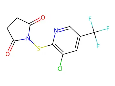 1-{[3-chloro-5-(trifluoromethyl)-2-pyridinyl]sulfanyl}dihydro-1H-pyrrole-2,5-dione structure