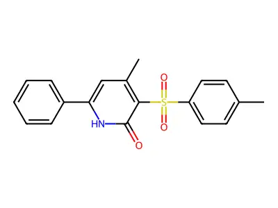 4-methyl-3-[(4-methylphenyl)sulfonyl]-6-phenyl-2(1H)-pyridinone structure