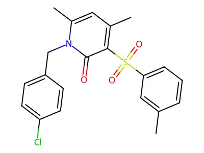 1-(4-chlorobenzyl)-4,6-dimethyl-3-[(3-methylphenyl)sulfonyl]-2(1H)-pyridinone structure