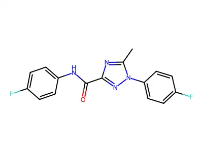 N,1-bis(4-fluorophenyl)-5-methyl-1H-1,2,4-triazole-3-carboxamide structure