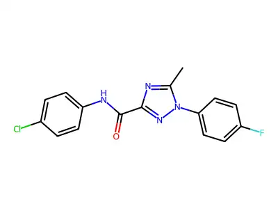 N-(4-chlorophenyl)-1-(4-fluorophenyl)-5-methyl-1H-1,2,4-triazole-3-carboxamide structure