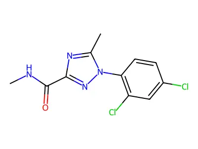 1-(2,4-dichlorophenyl)-N,5-dimethyl-1H-1,2,4-triazole-3-carboxamide structure