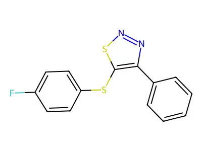 4-Fluorophenyl 4-phenyl-1,2,3-thiadiazol-5-yl sulfide structure