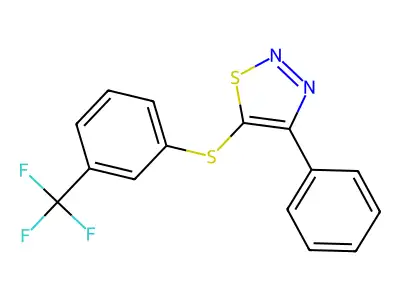 4-Phenyl-5-{[3-(trifluoromethyl)phenyl]sulfanyl}-1,2,3-thiadiazole structure