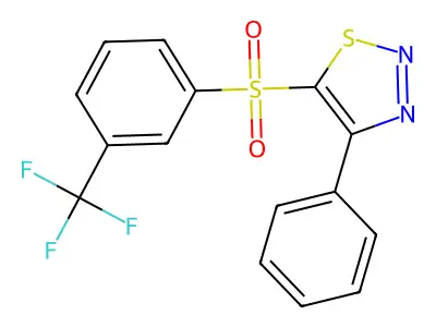 4-Phenyl-5-{[3-(trifluoromethyl)phenyl]sulfonyl}-1,2,3-thiadiazole structure