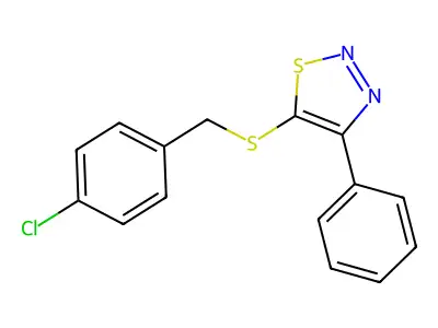 4-Chlorobenzyl 4-phenyl-1,2,3-thiadiazol-5-yl sulfide structure