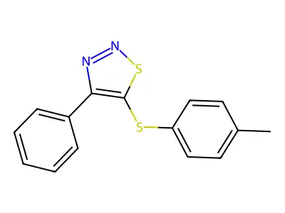 4-Methylphenyl 4-phenyl-1,2,3-thiadiazol-5-yl sulfide structure