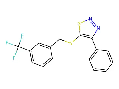 4-Phenyl-5-{[3-(trifluoromethyl)benzyl]sulfanyl}-1,2,3-thiadiazole structure