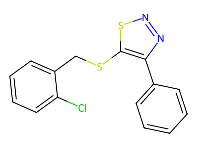 2-Chlorobenzyl 4-phenyl-1,2,3-thiadiazol-5-yl sulfide structure