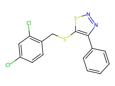5-[(2,4-Dichlorobenzyl)sulfanyl]-4-phenyl-1,2,3-thiadiazole structure